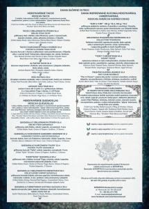 Dania główne - menu SEÑORITAS